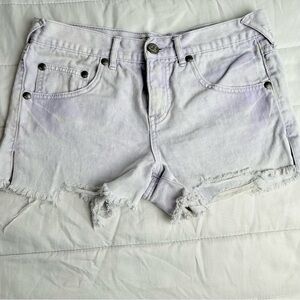 Free People Stylish Lavender Distressed Women Shorts